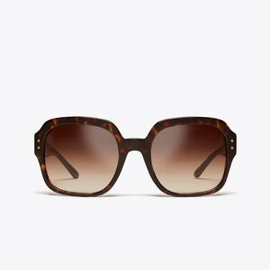 Tory Burch Oversized Square Logo Sunglasses